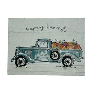 Happy Harvest Wood Pumpkin Yard Sign Fall Decor Free Standing Table Top